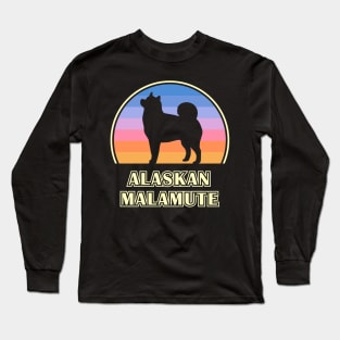 Alaskan Malamute Vintage Sunset Dog Long Sleeve T-Shirt